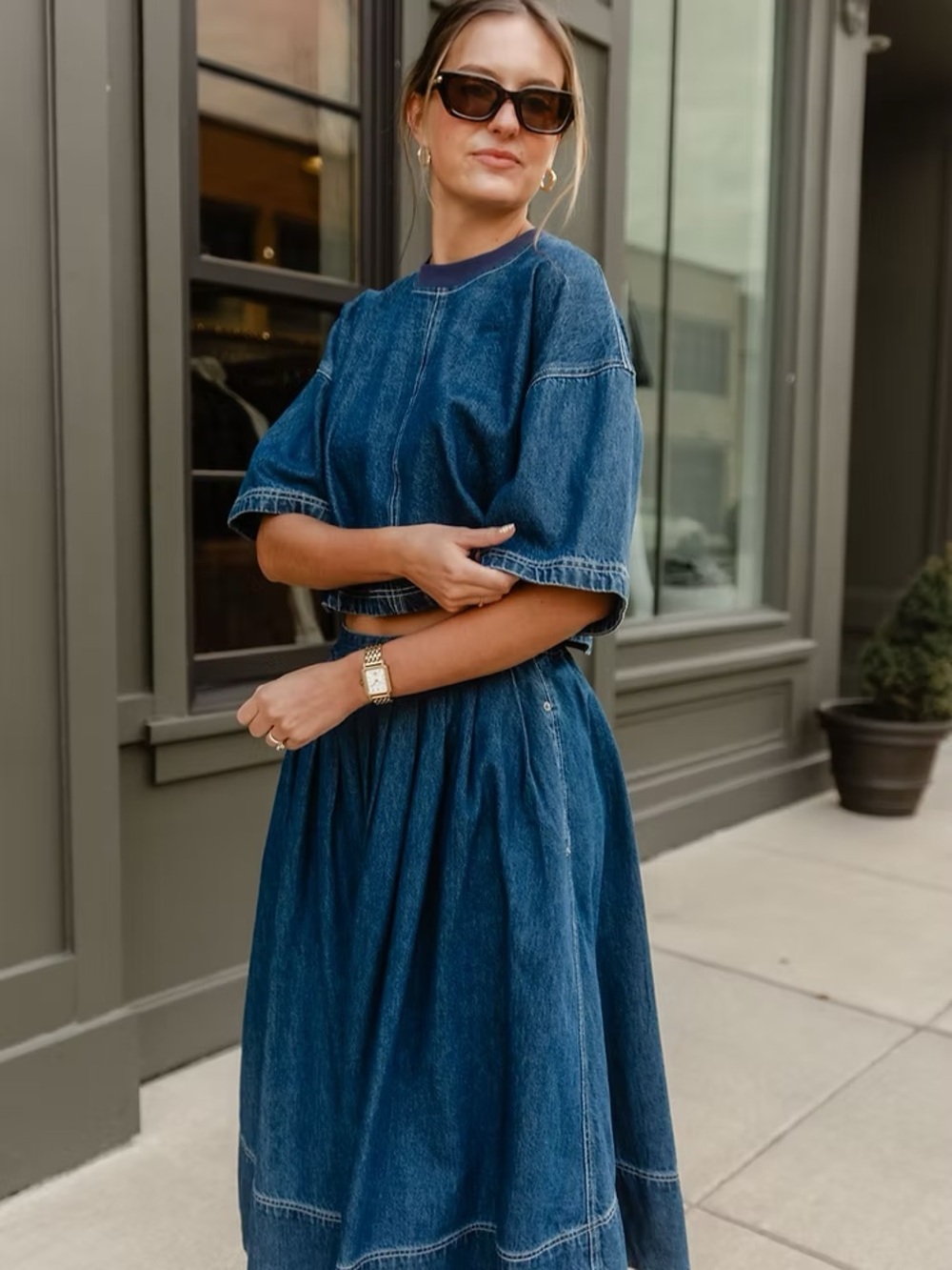 FREE PEOPLE Westley Denim Set S - Picture 2 of 6